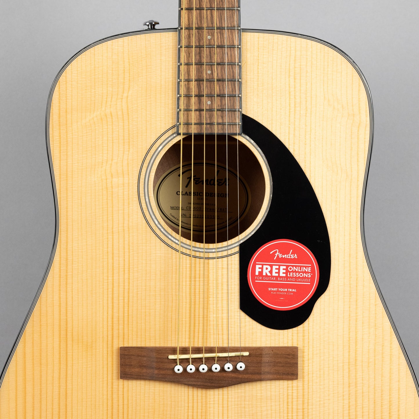 Fender CD-60S Dreadnought Acoustic Guitar, Natural