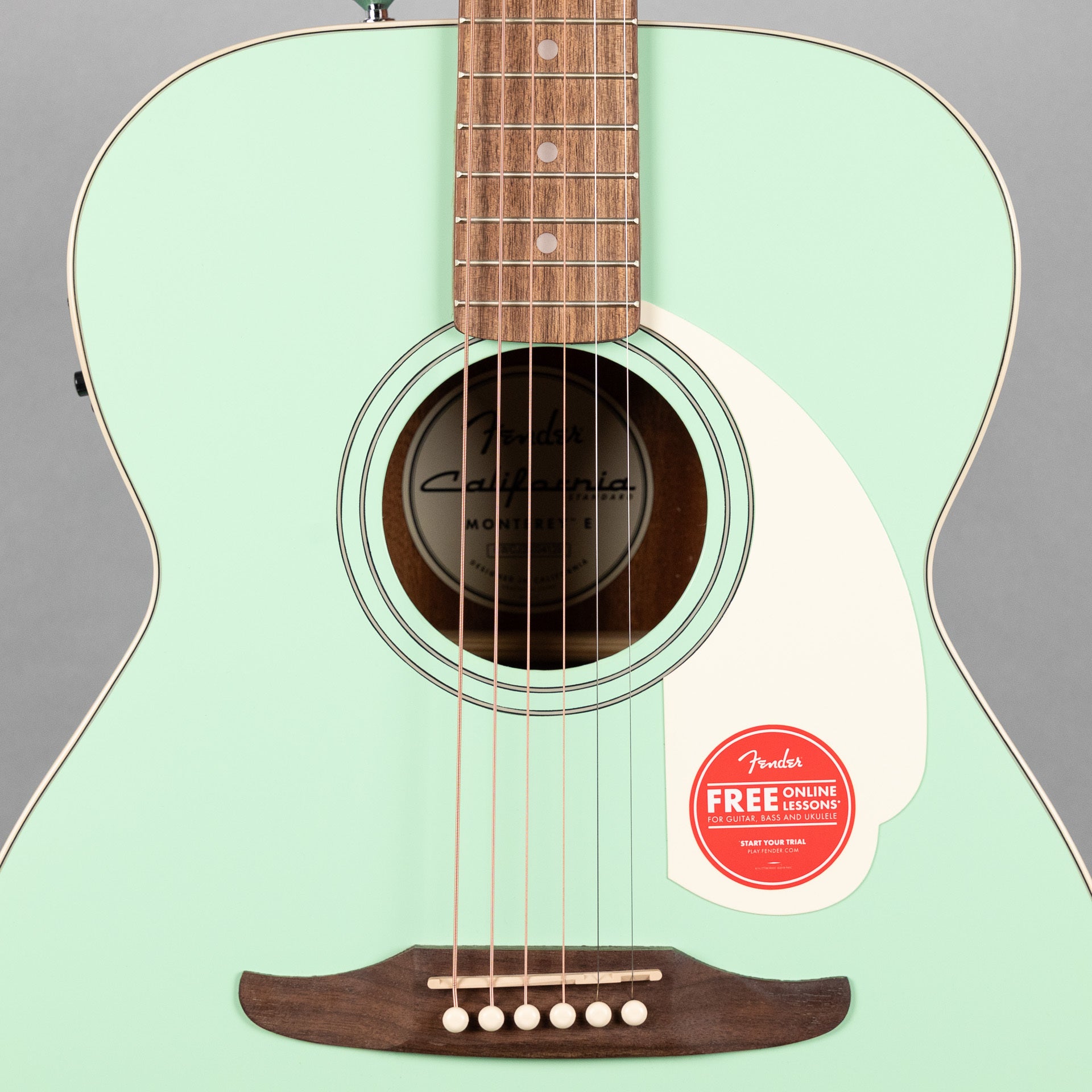 Fender California Standard Monterey E Acoustic/Electric Guitar, Surf Green
