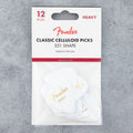 Fender Classic Celluloid Picks 351 Shape, Heavy, White, 12-Pack