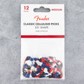 Fender Classic Celluloid Picks 351 Shape, Medium, Confetti, 12-Pack