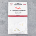 Fender Classic Celluloid Picks 351 Shape, Thin, White, 12-Pack
