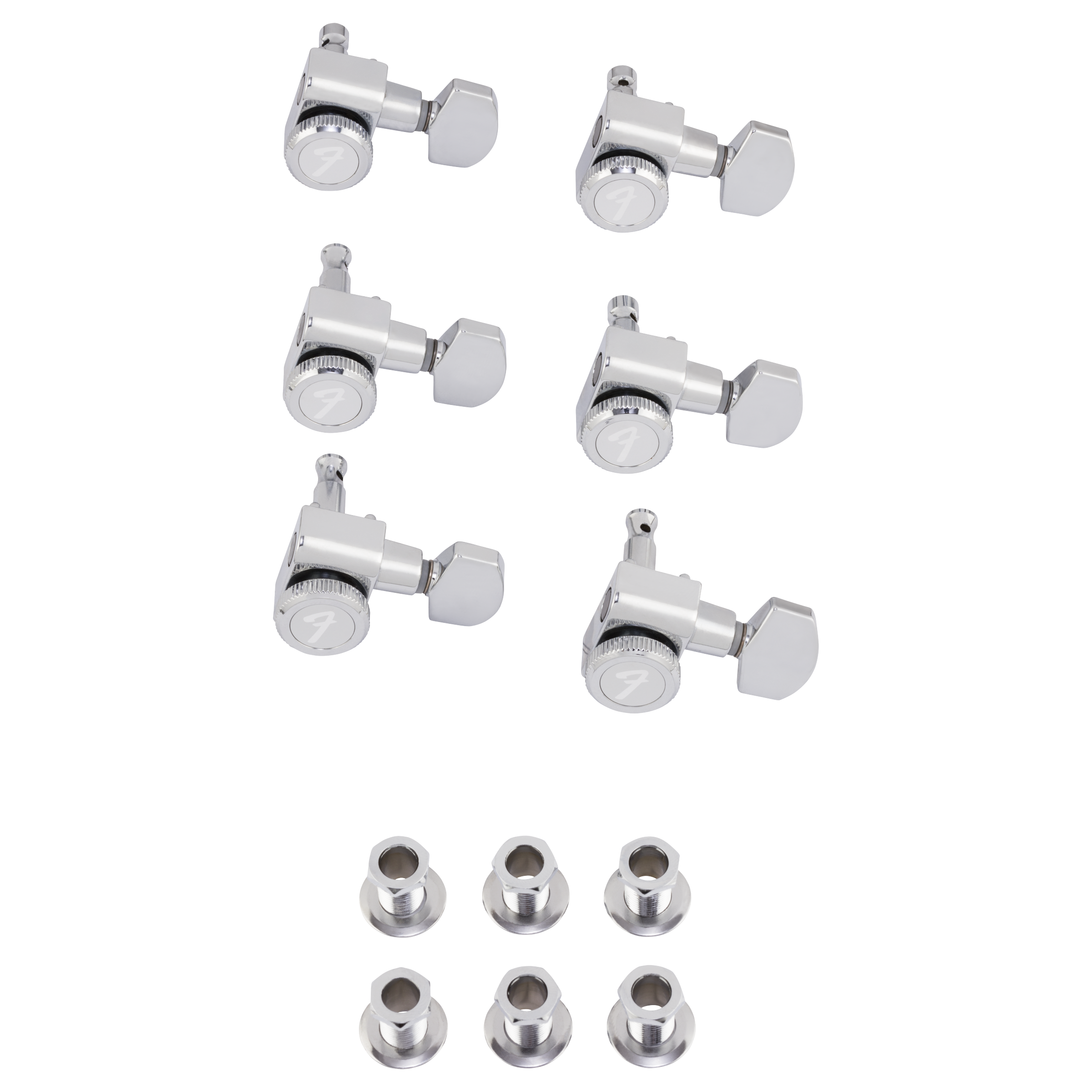 Fender Locking Stratocaster/Telecaster Staggered Tuning Machines (Polished Chrome) (6)