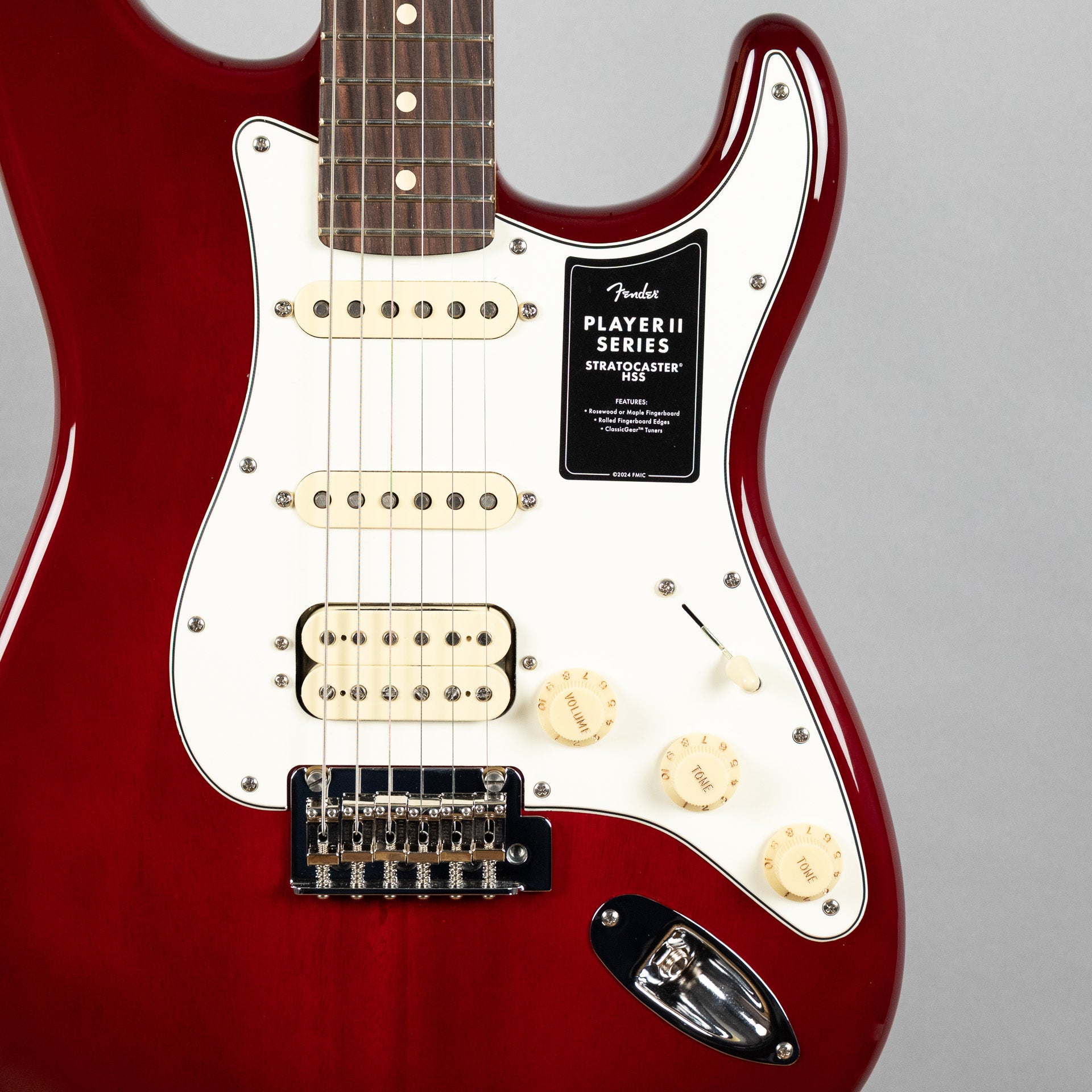 Fender Player II Stratocaster HSS, Transparent Cherry Burst (Chambered)