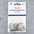 Fender Premium Celluloid Picks 351 Shape, Heavy, Abalone, 12-Pack