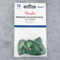 Fender Premium Celluloid Picks 351 Shape, Heavy, Green, 12-Pack