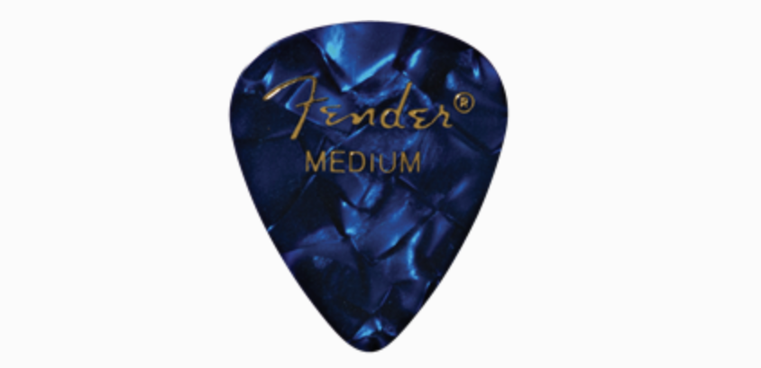Fender Premium Celluloid Picks 351 Shape, Medium, Blue Moto 12-Pack