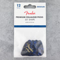 Fender Premium Celluloid Picks 351 Shape, Medium, Blue Moto 12-Pack