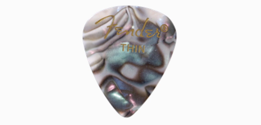 Fender Premium Celluloid Picks 351 Shape, Thin, Abalone, 12-Pack