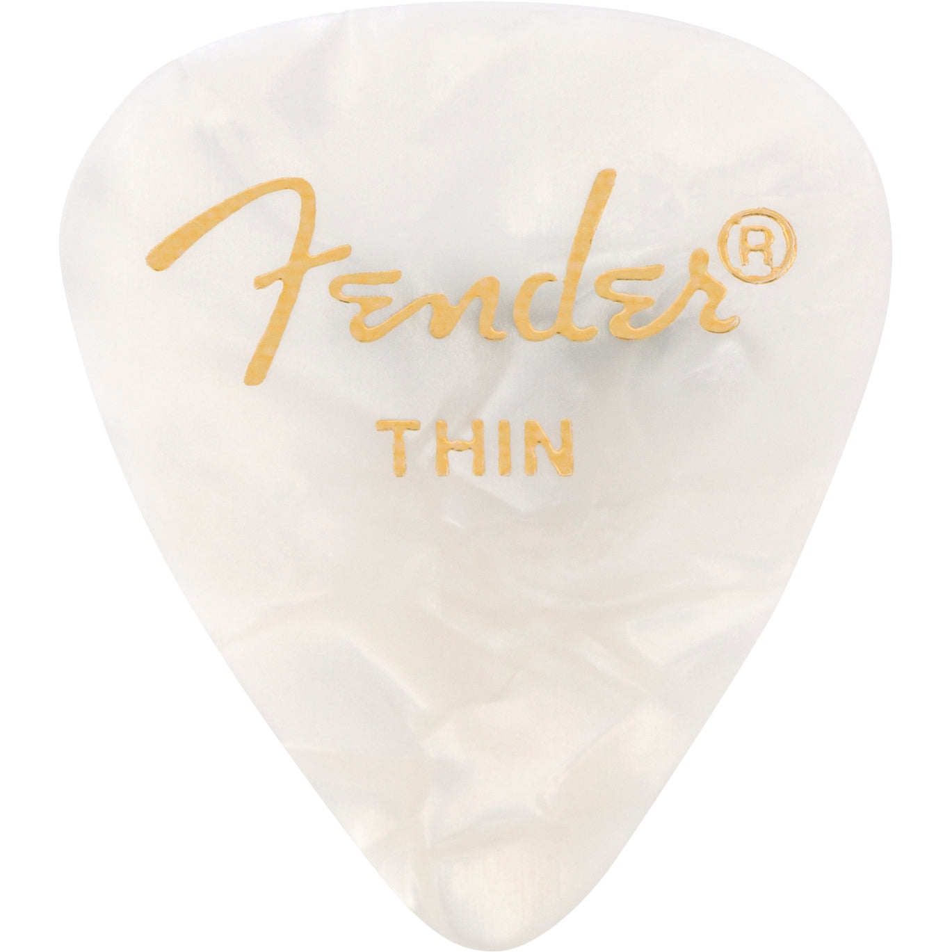 Fender Premium Celluloid Picks 351 Shape, Thin, White Moto, 12-Pack