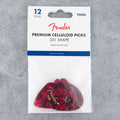 Fender Premium Celluloid Picks 351 Shape, Thin, Red Moto, 12-Pack