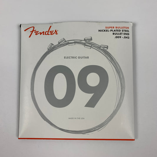 Fender Super Bullets Nickel Plated Steel Guitar Strings Bullet End, .009-.042