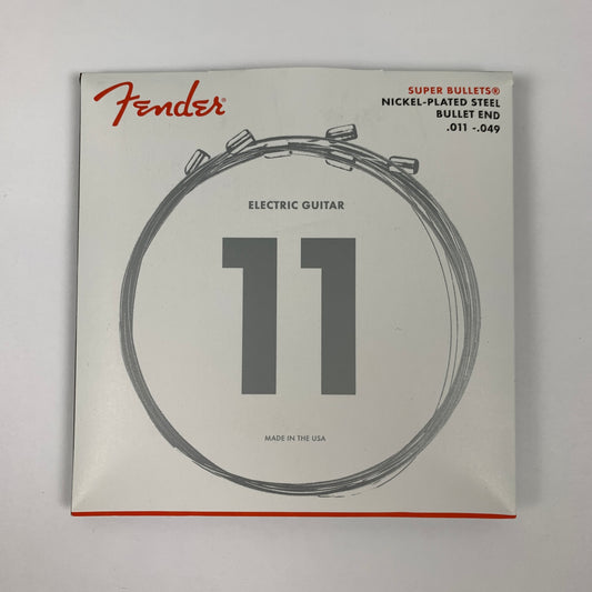 Fender Super Bullets Nickel Plated Steel Guitar Strings Bullet End, .011-.049