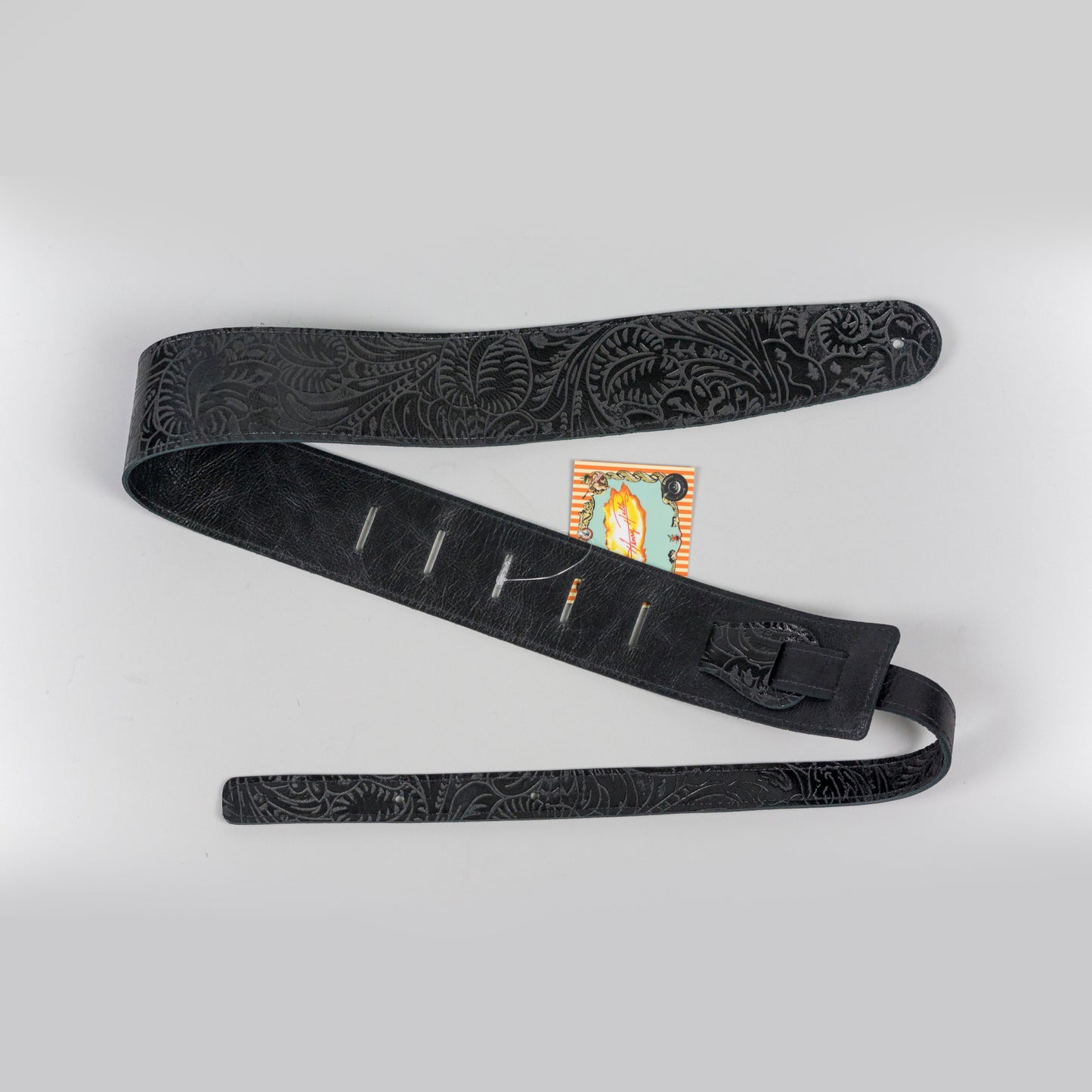 Henry Heller 2.5" Embossed Floral Leather, in Black