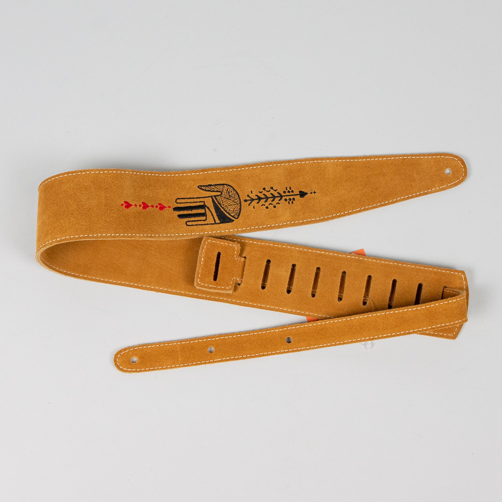 Henry Heller 2.5" Hand Design Embroidered Suede Guitar Strap