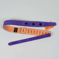 Henry Heller 2" Guitar Strap, Purple Suede with Black Leather Stars