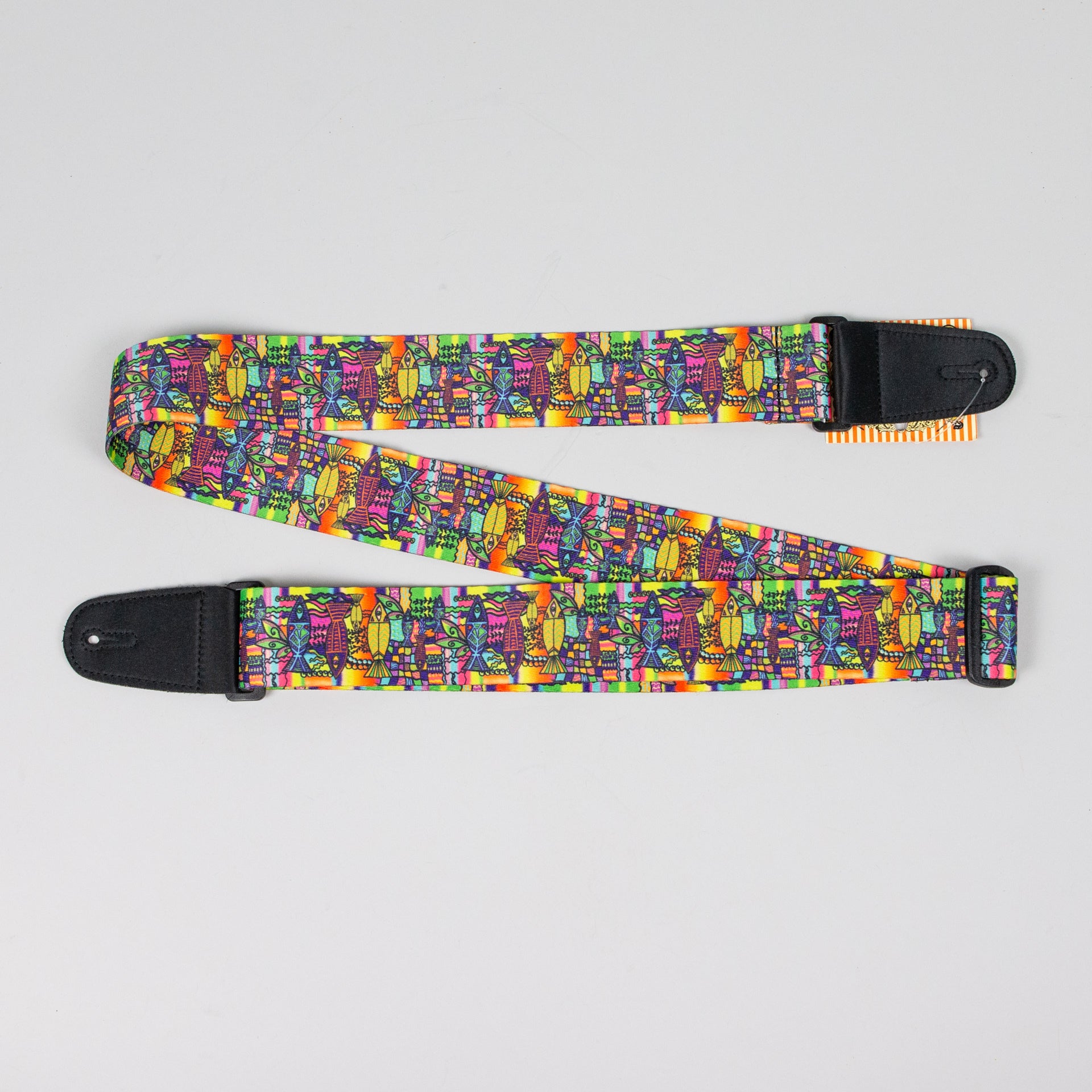 Henry Heller 2" Polyester Sublimation Tie-Dye with Artsy Psychedelic Fish Guitar Strap