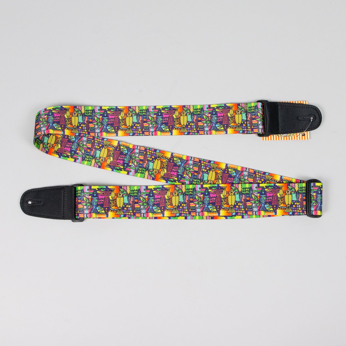 Henry Heller 2" Polyester Sublimation Tie-Dye with Artsy Psychedelic Fish Guitar Strap