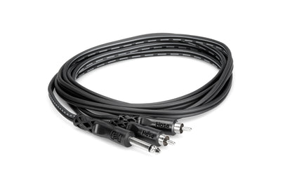 Hosa 2 meter Y Cable 1/4 in TS to Dual RCA