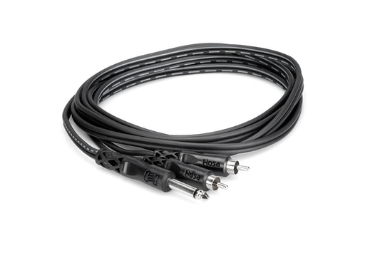 Hosa 2 meter Y Cable 1/4 in TS to Dual RCA