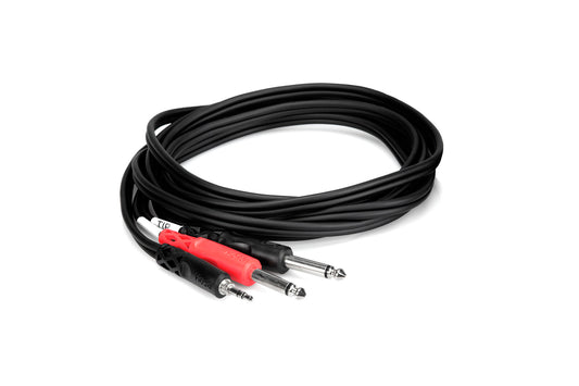Hosa 3ft Stereo Breakout 3.5 mm TRS to Dual 1/4 in TS