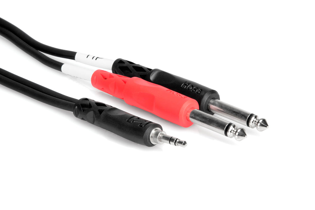 Hosa 3ft Stereo Breakout 3.5 mm TRS to Dual 1/4 in TS