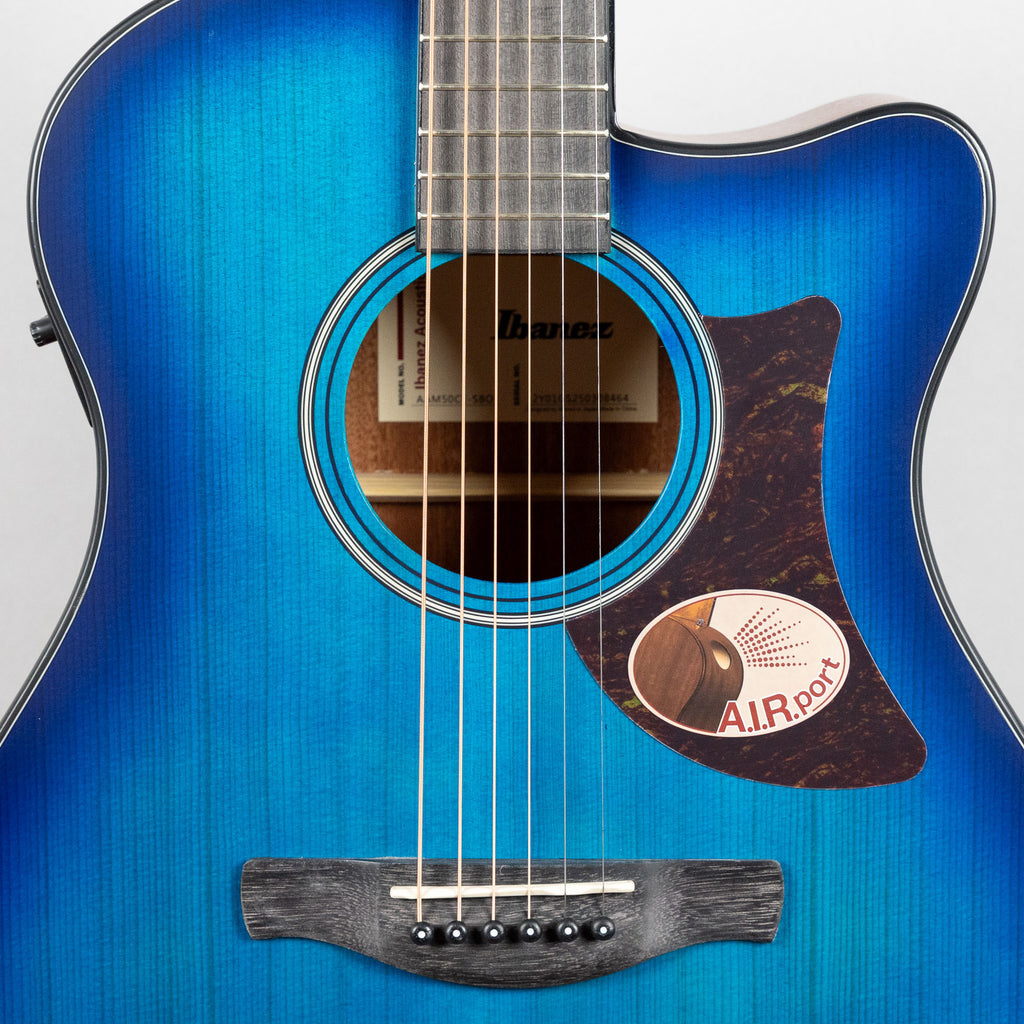 Ibanez AAM50CE Advanced Acoustic, Sapphire Blue Burst Top