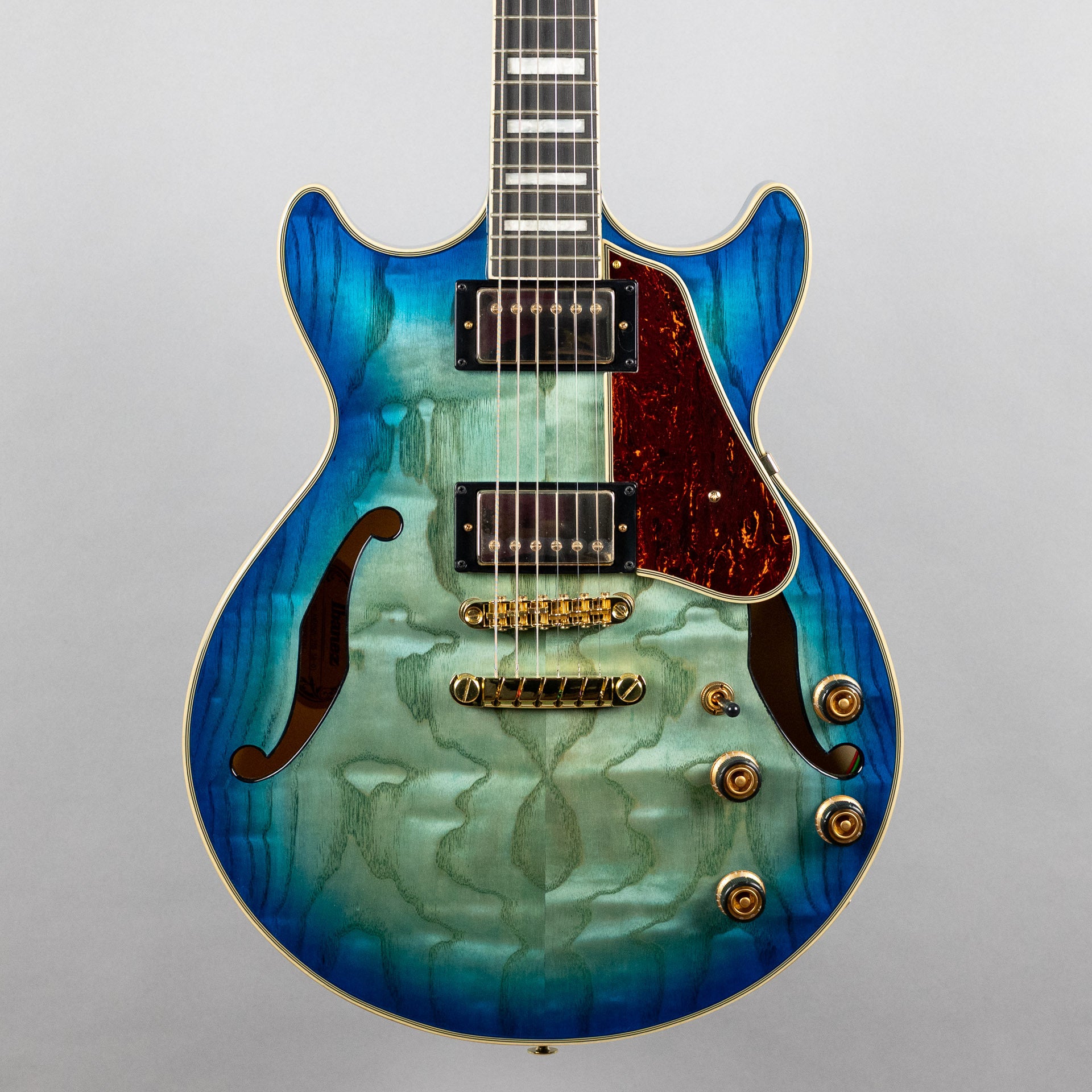Ibanez AM93QA AM Artcore Expressionist Semi-Hollow Body Guitar, Jet Blue Burst