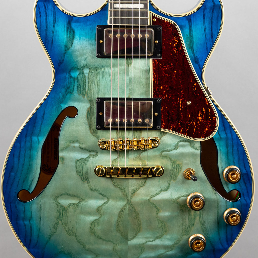 Ibanez AM93QA AM Artcore Expressionist Semi-Hollow Body Guitar, Jet Blue Burst