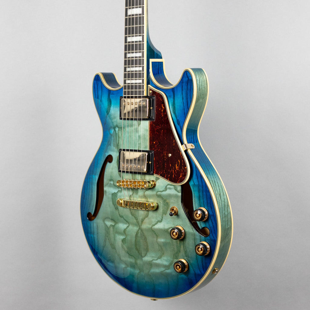 Ibanez AM93QA AM Artcore Expressionist Semi-Hollow Body Guitar, Jet Blue Burst