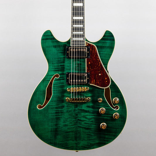 Ibanez AS93FM Artcore Expressionist Semi-Hollow Body, Transparent Moss Green
