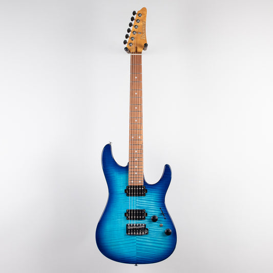 Ibanez AZ24S1F AZ Standard Electric Guitar, Transparent Turquoise Burst