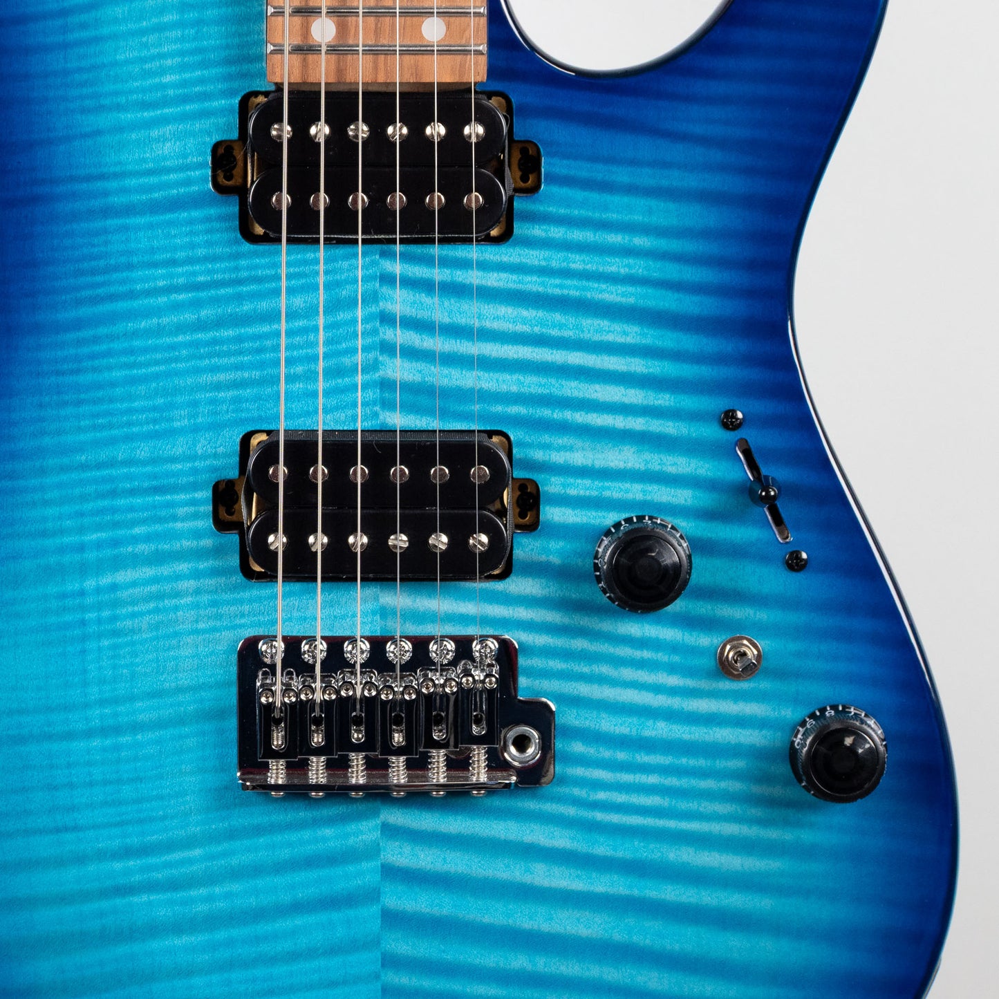 Ibanez AZ24S1F AZ Standard Electric Guitar, Transparent Turquoise Burst