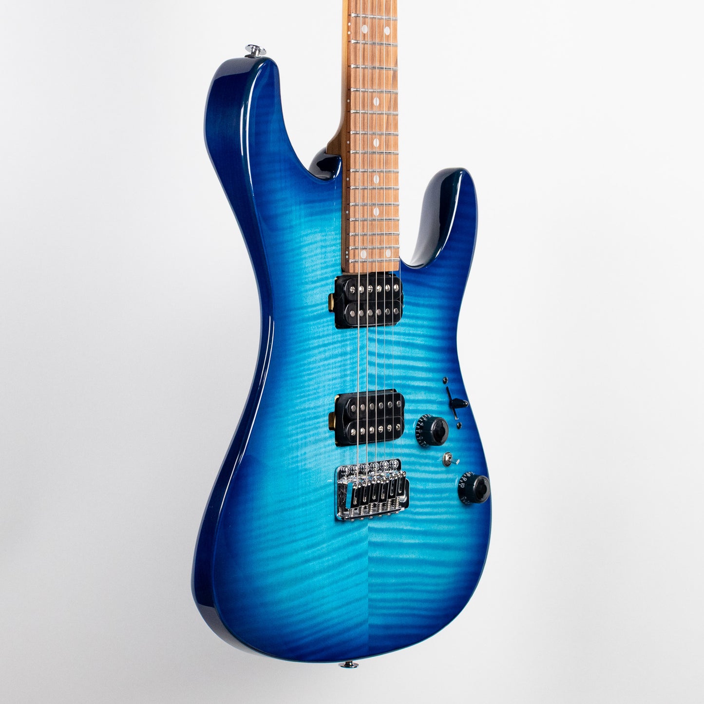 Ibanez AZ24S1F AZ Standard Electric Guitar, Transparent Turquoise Burst