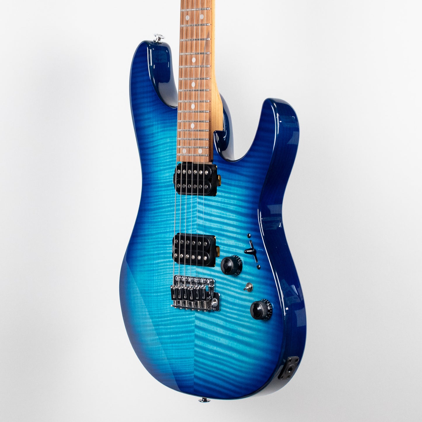 Ibanez AZ24S1F AZ Standard Electric Guitar, Transparent Turquoise Burst
