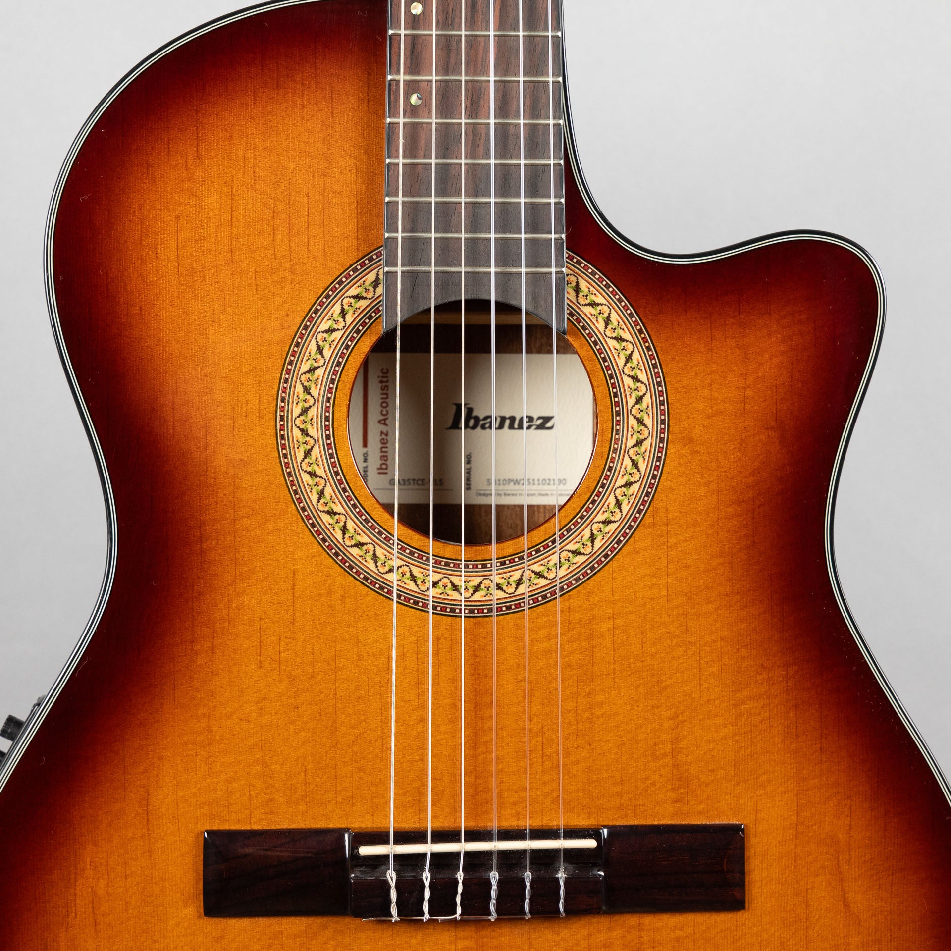 Ibanez GA35TCE Nylon Guitar, Violin Sunburst High Gloss