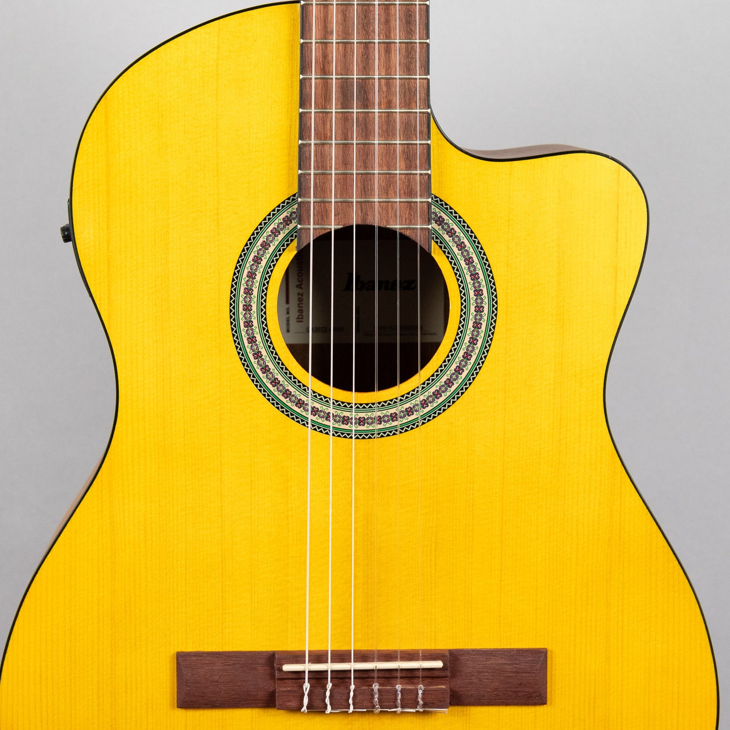 Ibanez GA3ECE Classical Nylon String Guitar, Open Pore Amber