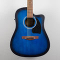 Ibanez PF50CE Dreadnought Acoustic, Transparent Blue Sunburst Top