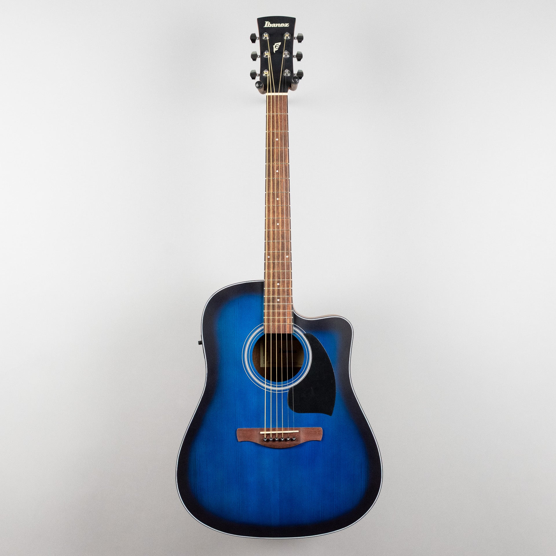 Ibanez PF50CE Dreadnought Acoustic, Transparent Blue Sunburst Top