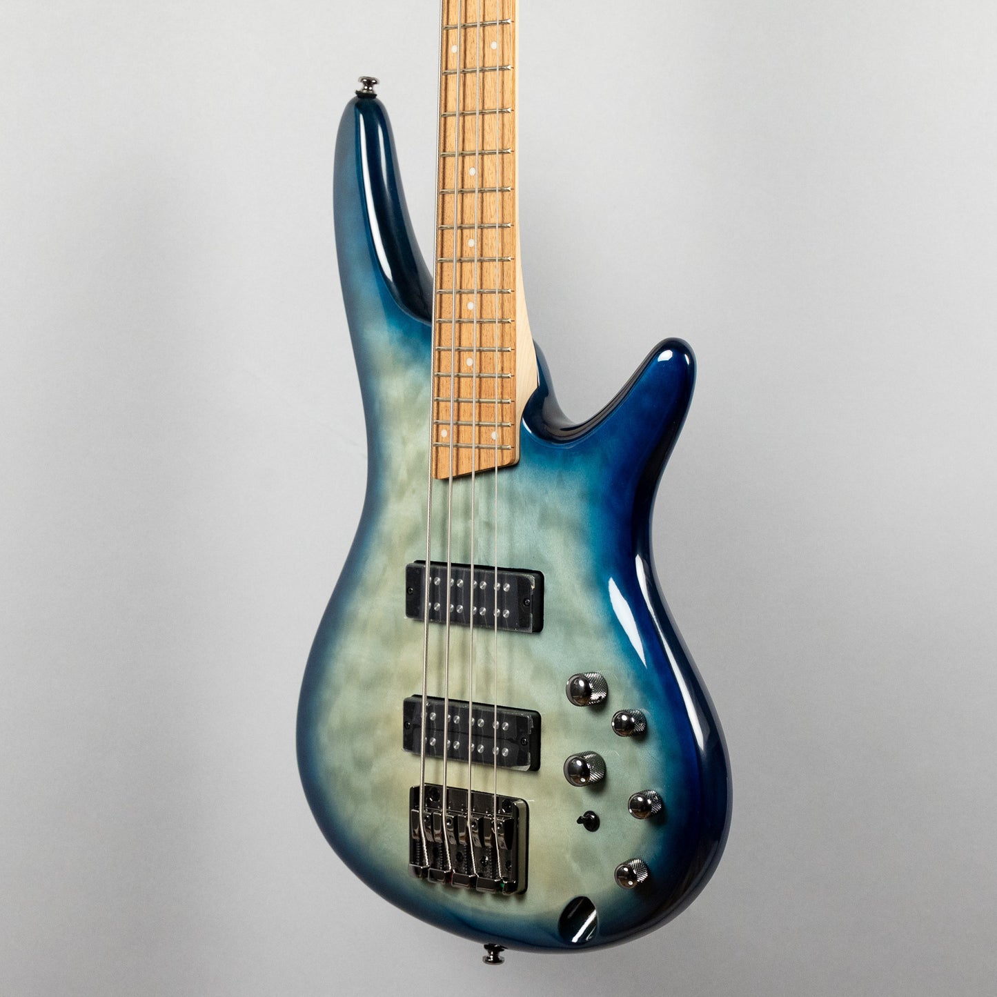 Ibanez SR400EQM-SCB SR Standard 4-String Bass, Stained Cosmic Blue Starburst