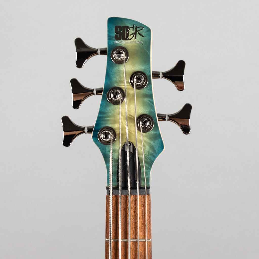 Ibanez SR405EQM SR Standard 5-String Bass, Stained Cosmic Blue Starburst
