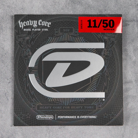 Dunlop Heavy Core Nickel Wound Electric Guitar Strings, 11-50, 11's Heavier