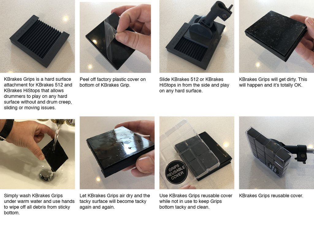 KBrakes Grips Attachment For Drumming On Hard Surfaces (Set of 2)