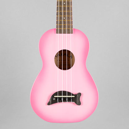 Kala Makala Dolphin Soprano Ukulele, Pink Burst
