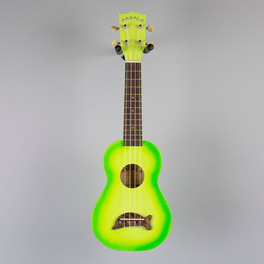 Kala Makala Soprano Dolphin Ukulele, Green Burst