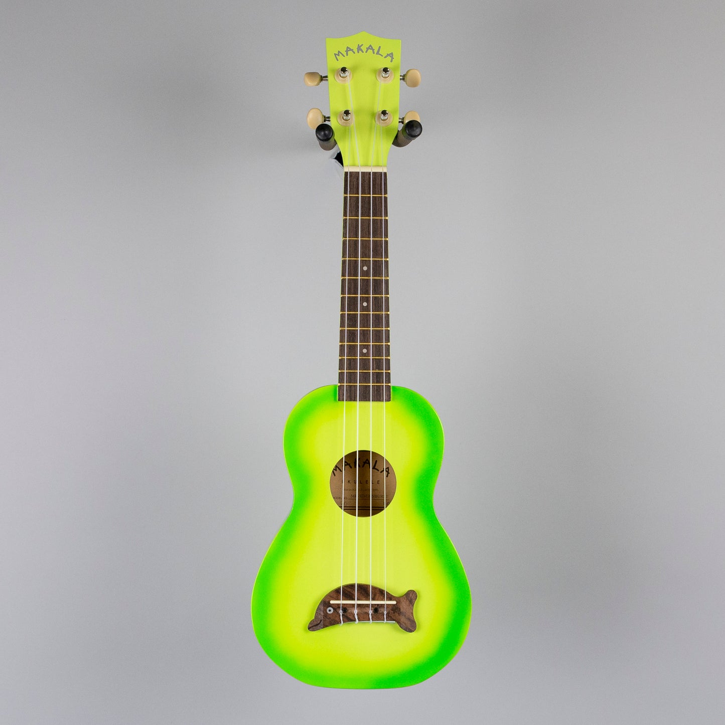 Kala Makala Soprano Dolphin Ukulele, Green Burst