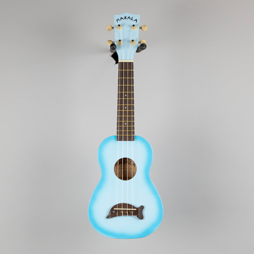 Kala Makala Soprano Dolphin Ukulele, Light Blue Burst