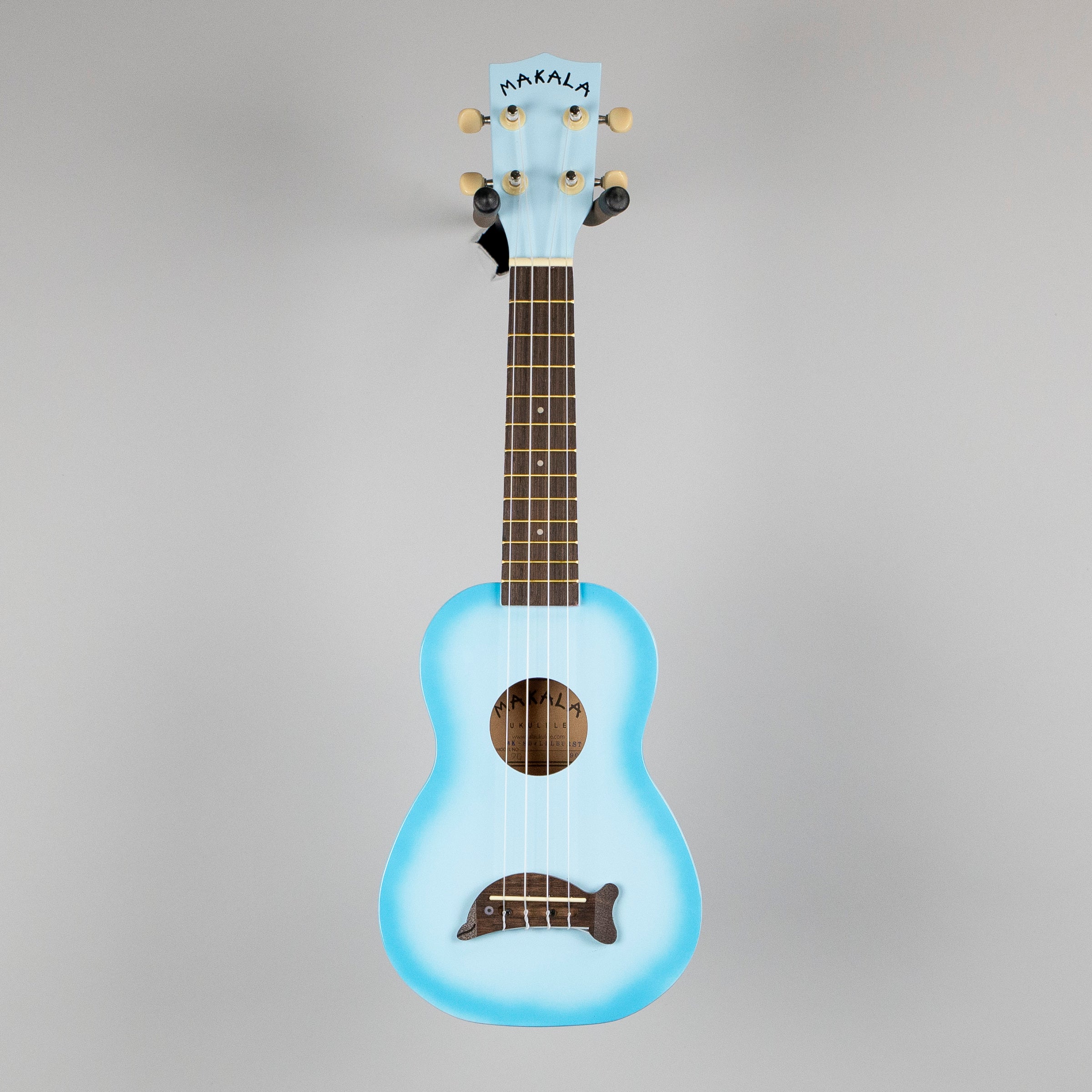 Kala Makala Soprano Dolphin Ukulele, Light Blue Burst