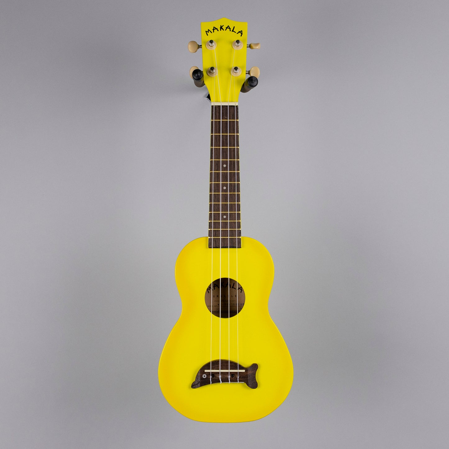 Kala Makala Soprano Dolphin Ukulele, Yellow Burst