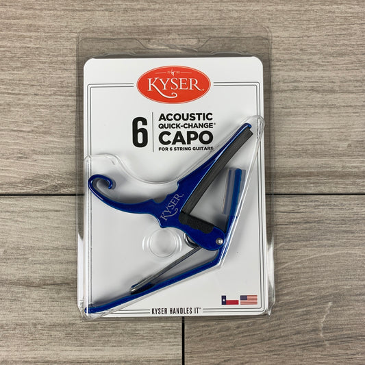 Kyser Acoustic Quick-Change Capo for 6-String Guitar, Blue