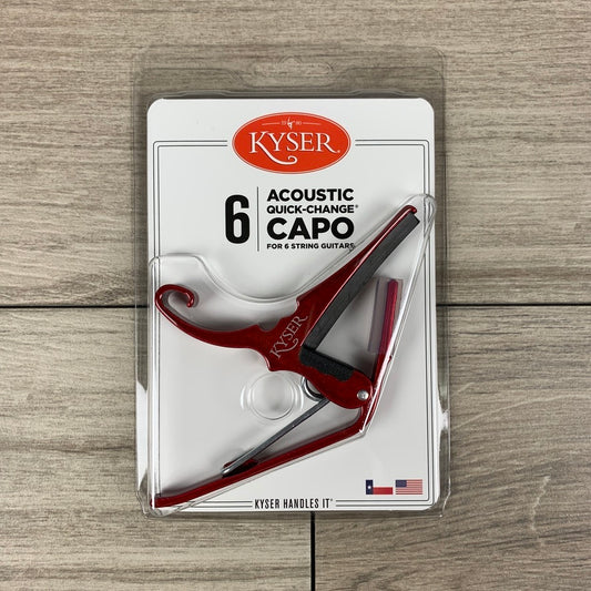 Kyser Acoustic Quick-Change Capo for 6-String Guitar, Red